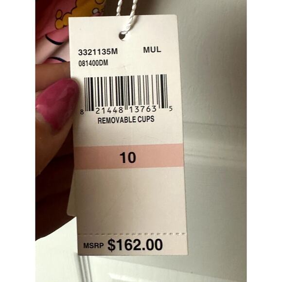 Trina Turk Royal Blue Pink Floral Print Swimsuit One Piece Women's Size 10 NWT - Picture 7 of 8